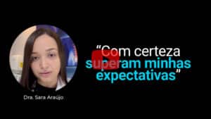 Capa Vídeo Depoimento Dra. Sara Araújo Logo Marketing Médico Gastro Logomarca