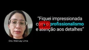 Capa Vídeo Depoimento Dra. Watrusy Lima Logo Marketing Médico